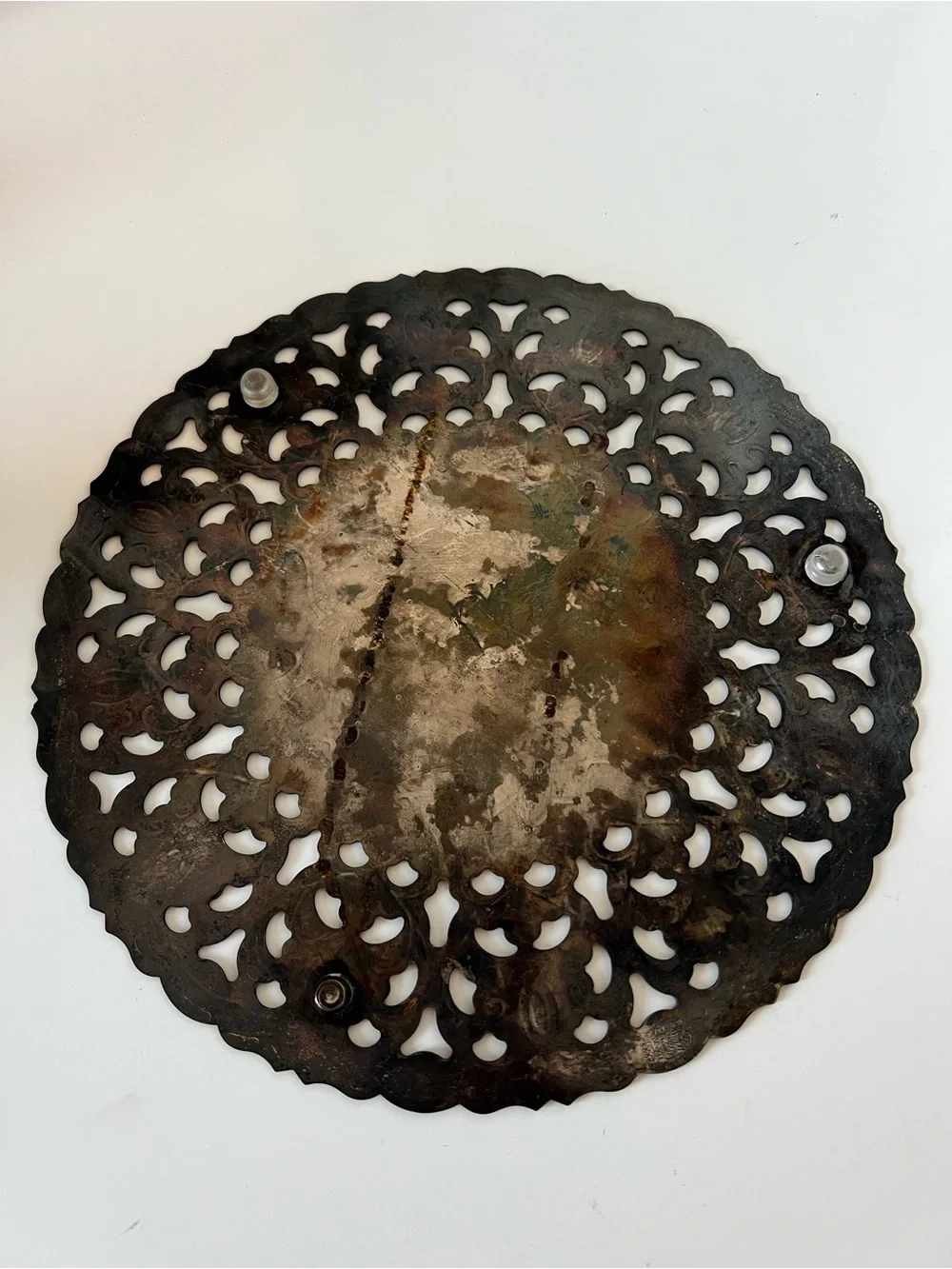 Vintage Italian Silverplate Pierced Trivet